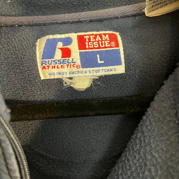 Russel Athletic Team Issue Notre Dame Fleece Large Zip-Up Vtg embroidered pocket - Picture 4 of 14